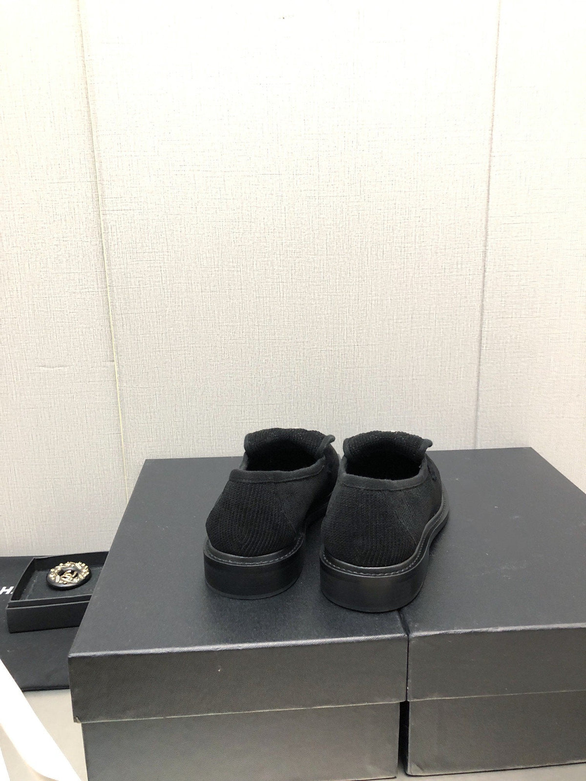 CHANEL moasins black denim 40mm
